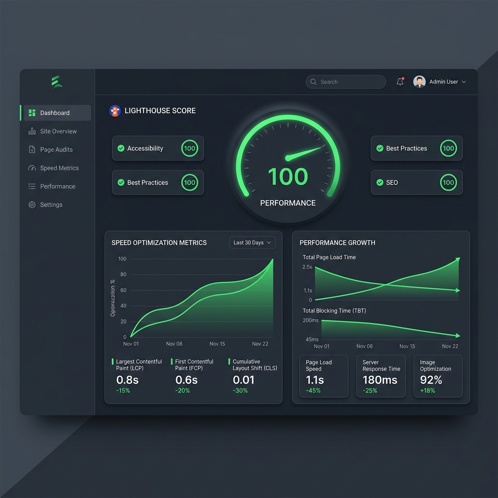 Web speed and growth performance positives illustration